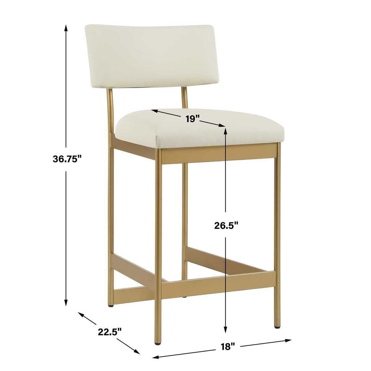 Apsley Counter Stool, Gold - perfect for modern counters | Image 10 | InSTYLE Home & Rugs