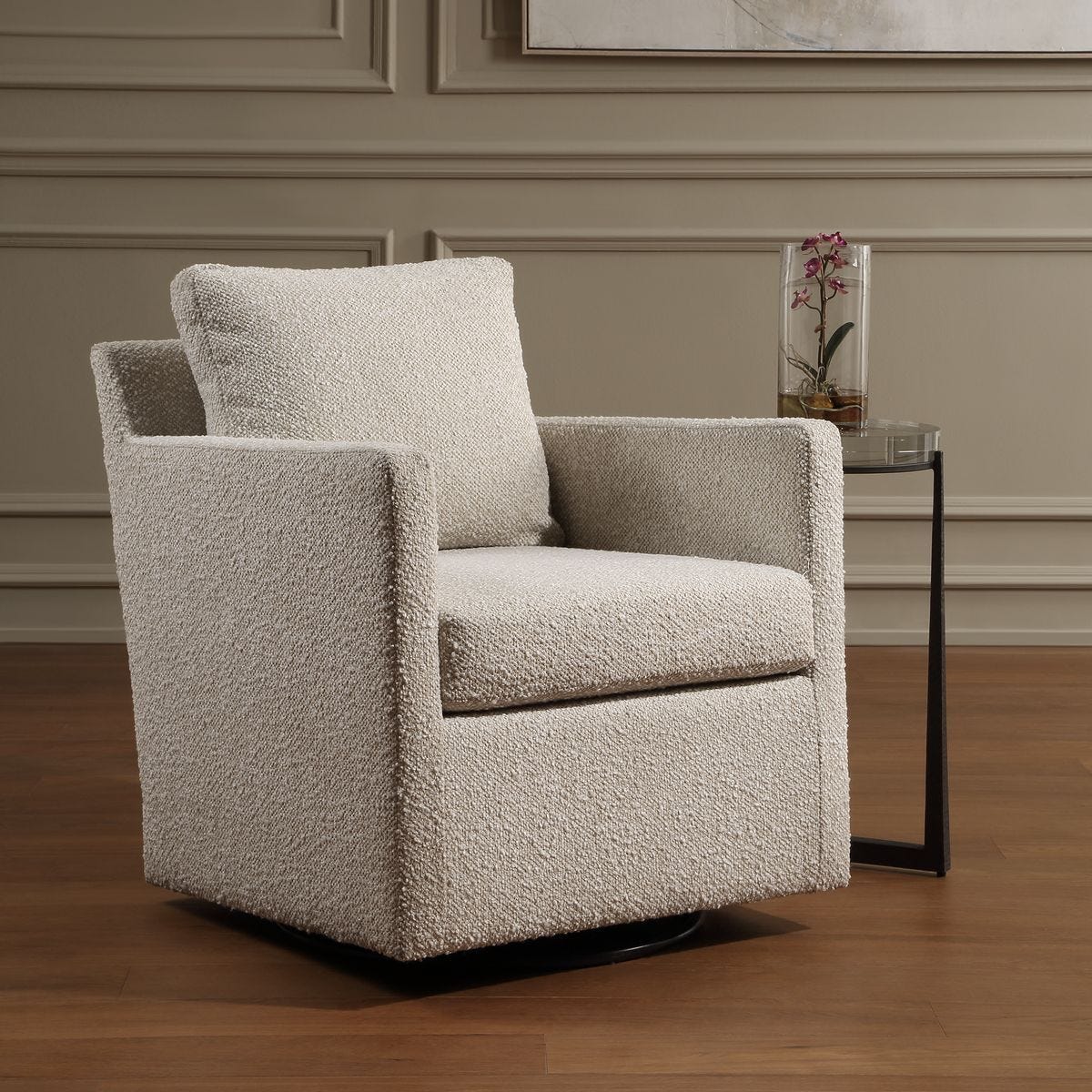 Tisdell Swivel/Glider, Cream - | Image 3 | InSTYLE Home & Rugs