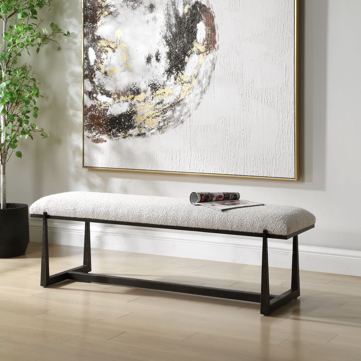 Midas Bench, Black - perfect for entryways or patios | Image 3 | InSTYLE Home & Rugs