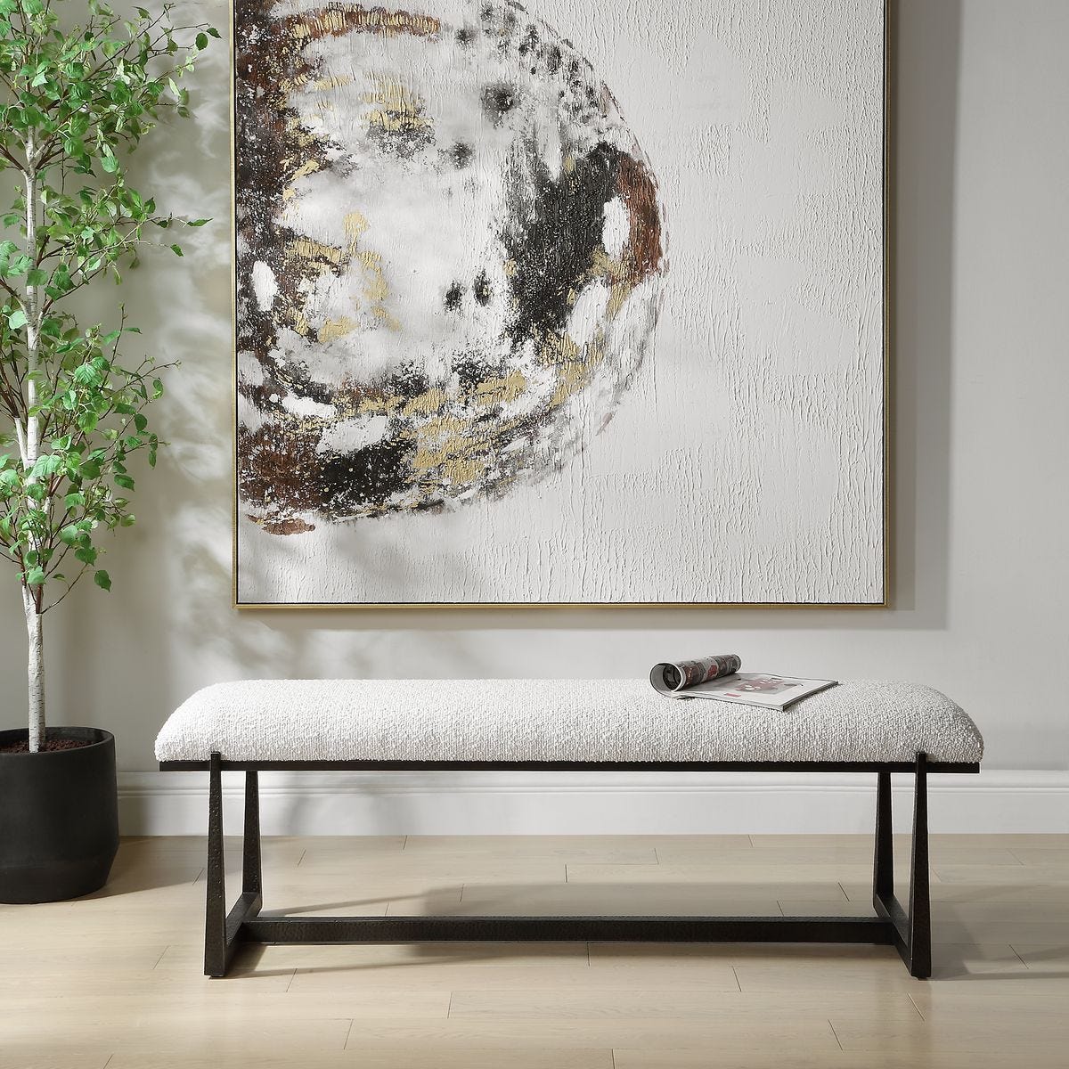 Midas Bench, Black - perfect for entryways or patios | Image 1 | InSTYLE Home & Rugs
