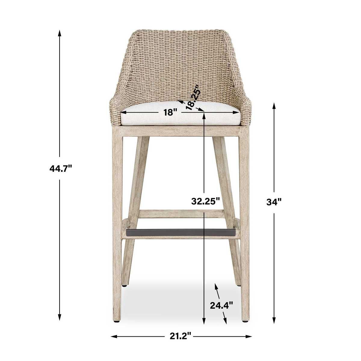 Paloma Outdoor Bar Stool - comfortable bar stool with ergonomic design for long-lasting use | Image 14 | InSTYLE Home & Rugs