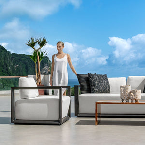 Remsen Outdoor Lounge Chair, Java Black/Oyster - perfect for casual unwinding | Image 3 | InSTYLE Home & Rugs