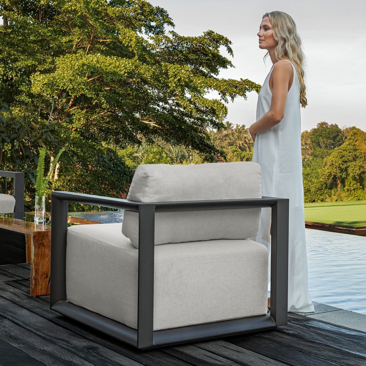 Remsen Outdoor Lounge Chair, Java Black/Oyster - perfect for casual unwinding | Image 15 | InSTYLE Home & Rugs
