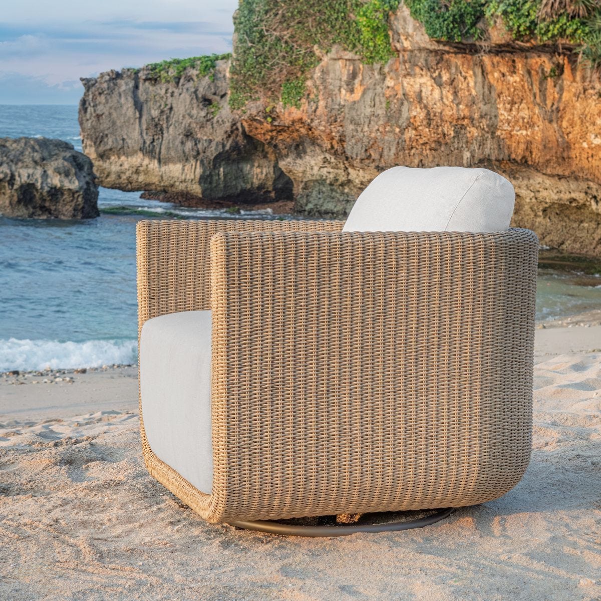 Santorini Outdoor Swivel Lounge Chair - stylish lounge chairs for any room | Image 3 | InSTYLE Home & Rugs