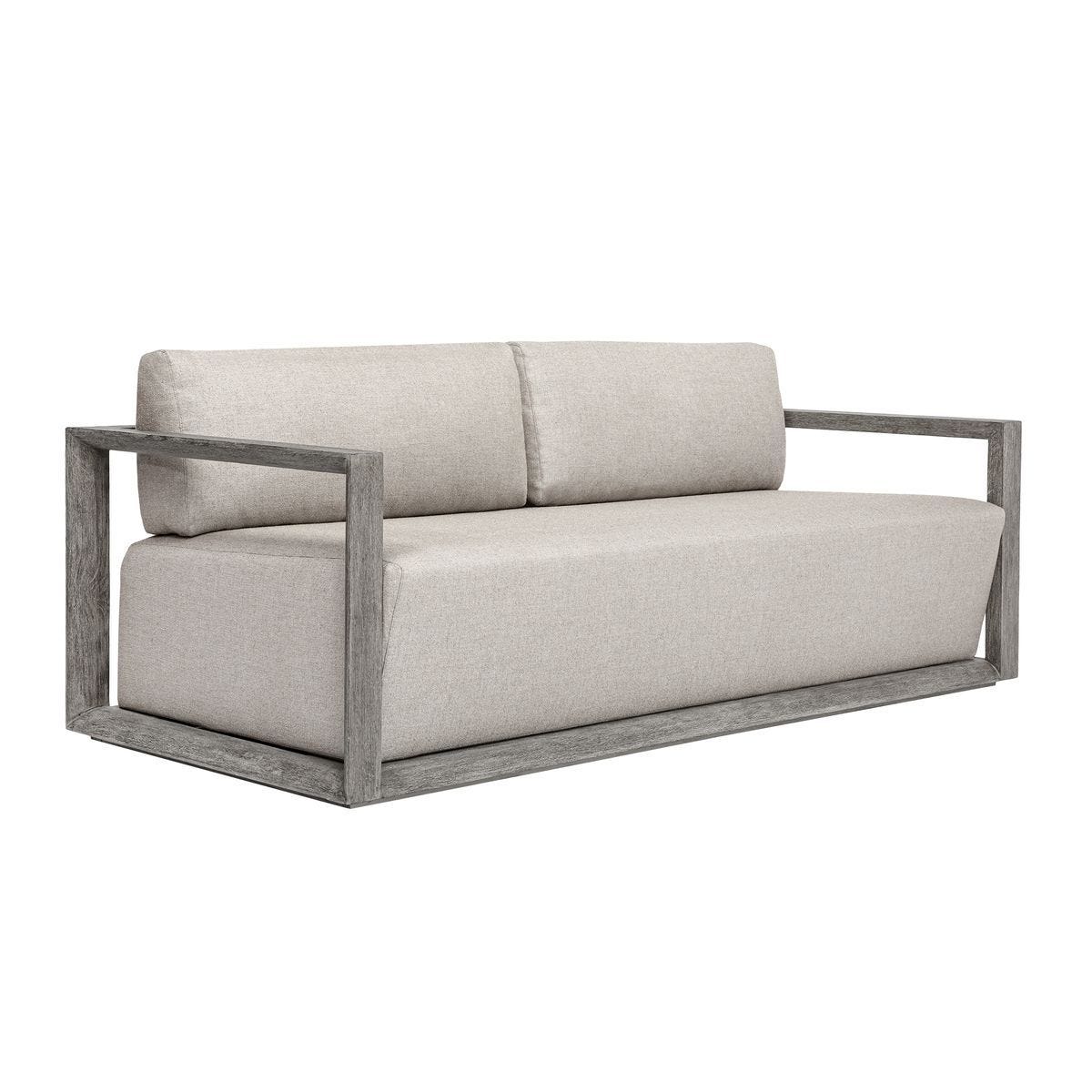 Remsen Outdoor 3 Seater Sofa, Weathered Gray/Dove - comfortable sofa for modern living | Image 2 | InSTYLE Home & Rugs