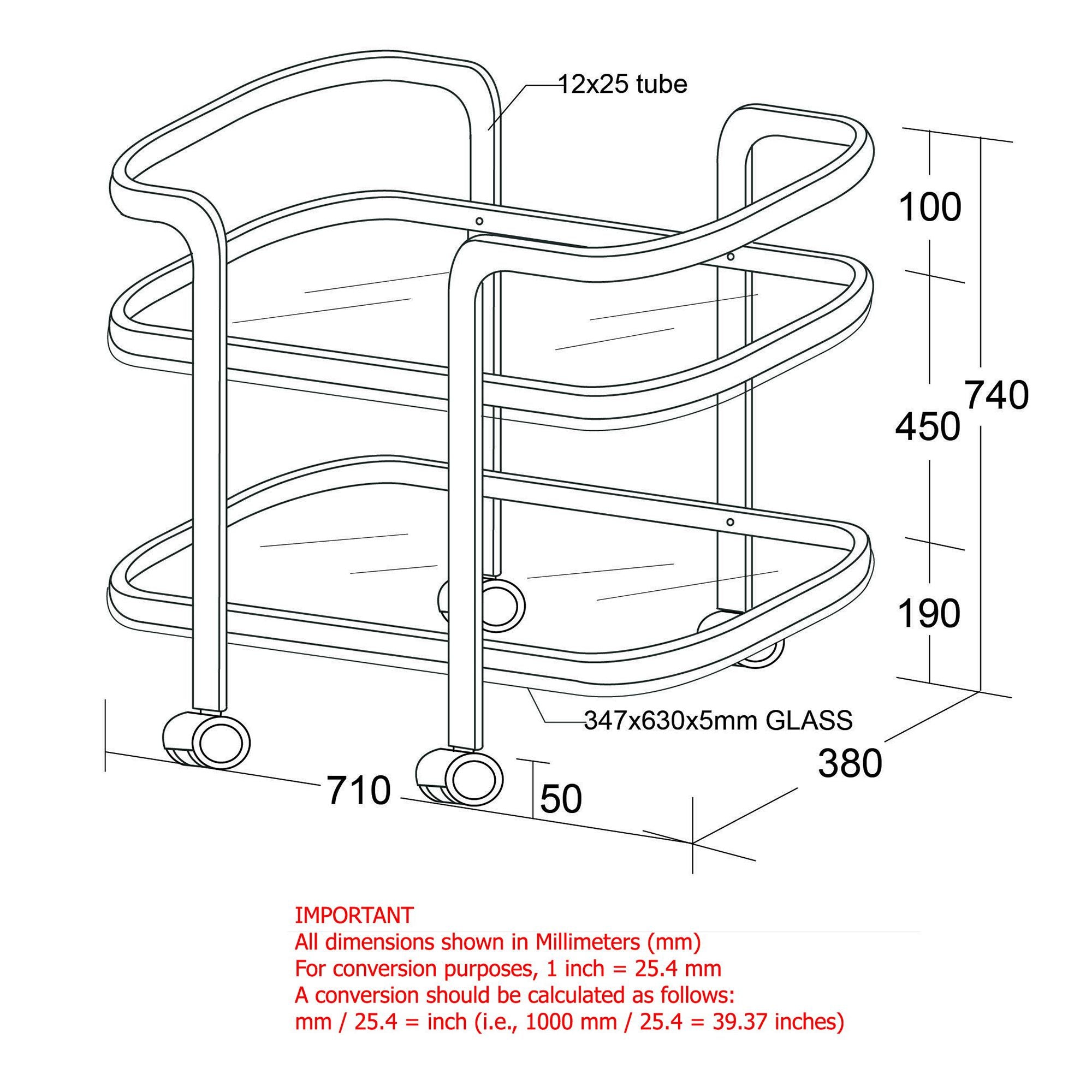 Zedd 2-Tier Bar Cart - available in various heights | Image 8 | InSTYLE Home & Rugs