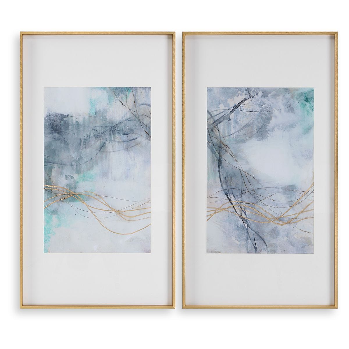 Undulating Oro Framed Prints, S/2 - bold and creative art for unique interior décor | Image 1 | InSTYLE Home & Rugs