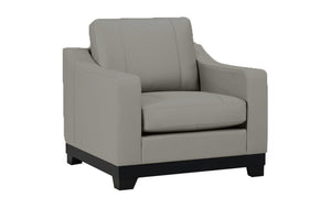 Newport Genuine Leather Armchair — Cozy armchair for reading and relaxation in Toronto | Light Gray