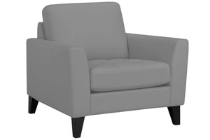 Draper Genuine Leather Armchair — Cozy armchair for reading and relaxation in Toronto | Light Gray