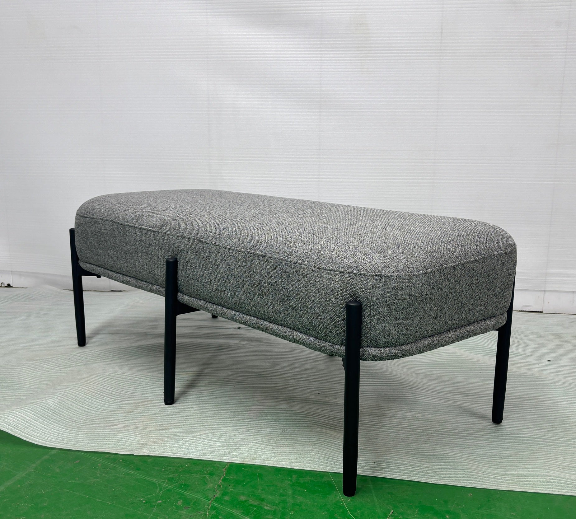 VICK Bench Light grey fabric - modern grey bench | Image 1 | InSTYLE Home & Rugs