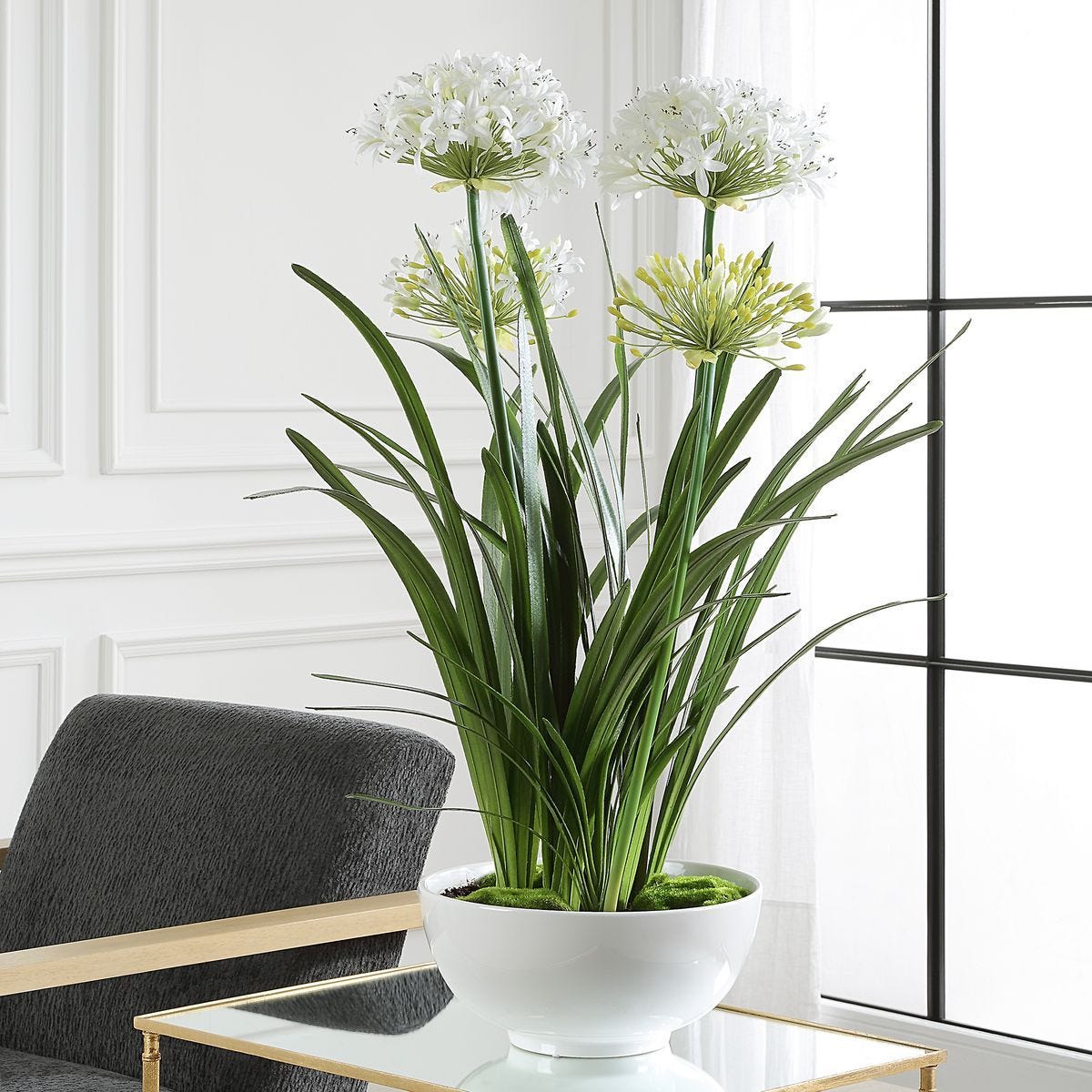 Purity Agapanthus Centerpiece - stylish home accessories to complete your decor | Image 1 | InSTYLE Home & Rugs