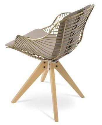 Zebra Pyramid Wood Armchair Swivel - cozy armchair for reading and relaxation | Image 1 | InSTYLE Home & Rugs