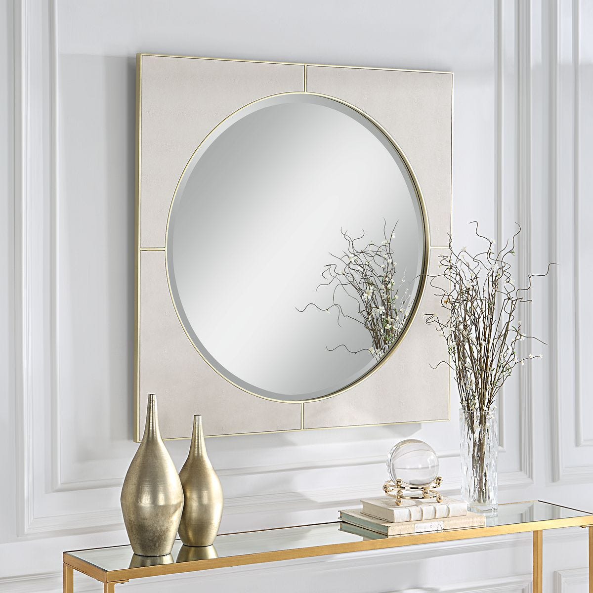 Cyprus Square Mirror, White - elegant and functional accent pieces for any room | Image 5 | InSTYLE Home & Rugs