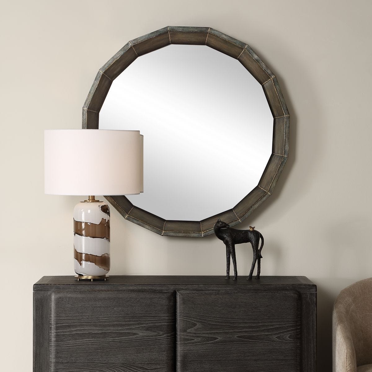 Neve Round Mirror - available in various shapes, sizes, and frame styles | Image 2 | InSTYLE Home & Rugs