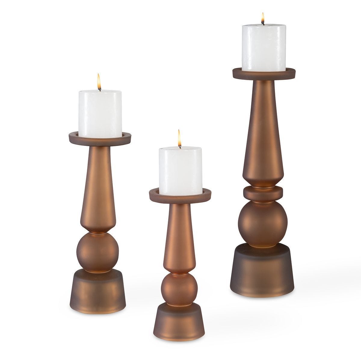Cassiopeia Candleholders, Butter Rum, S/3 - stylish home accessories to complete your decor | Image 1 | InSTYLE Home & Rugs