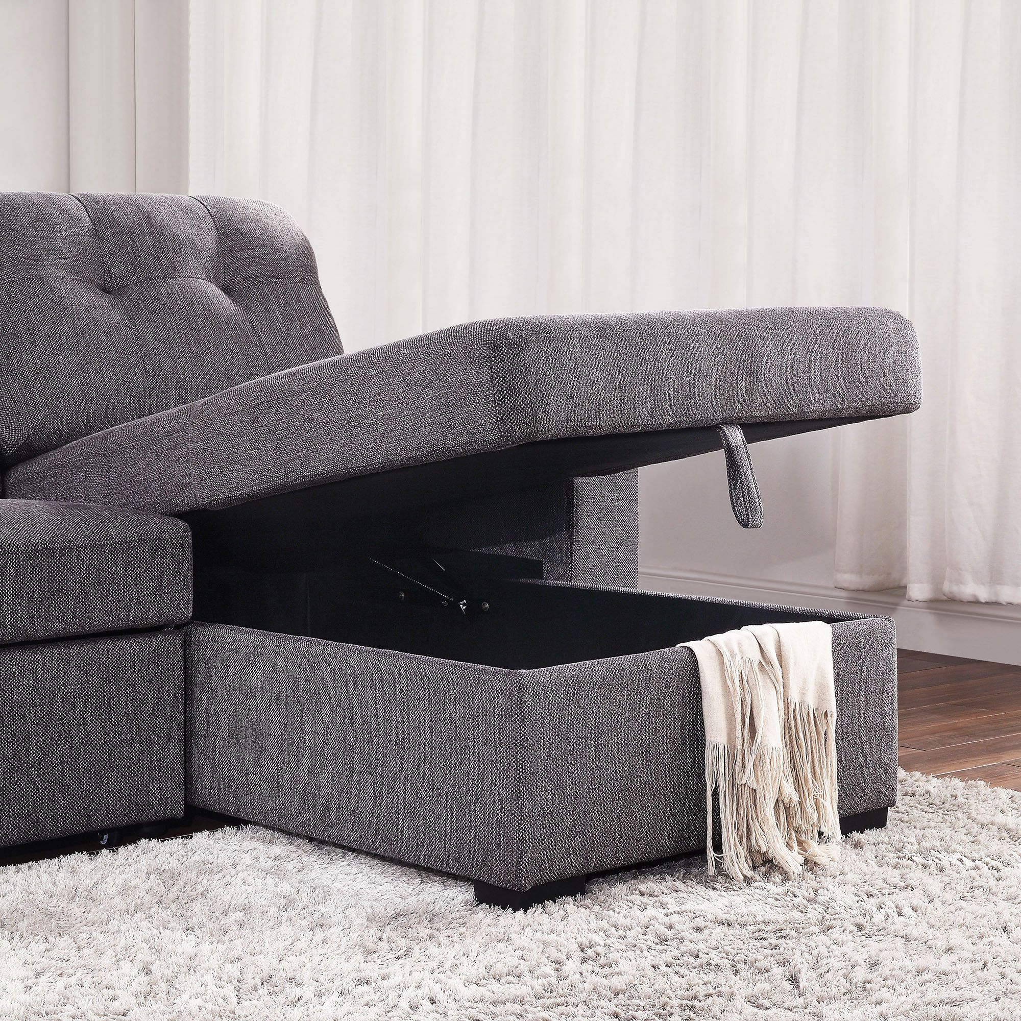 Tyson 93" Sectional Sofa w/Bed & Storage - comfortable sofa for modern living | Image 6 | InSTYLE Home & Rugs