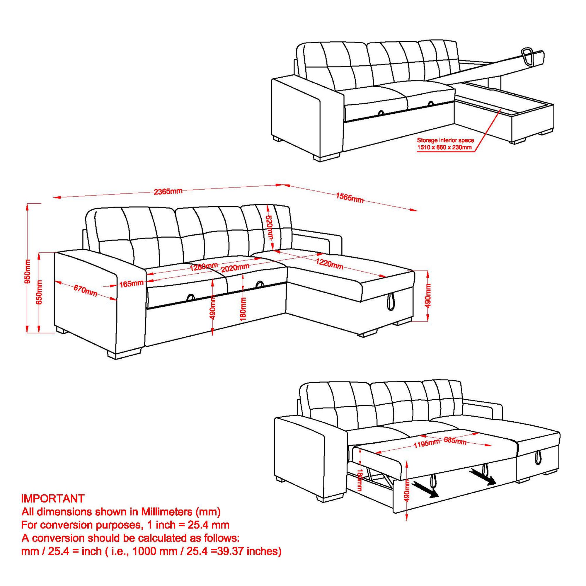 Draga Sofa with Reversible Chaise & Bed & Storage - luxury sofa for any space | Image 9 | InSTYLE Home & Rugs