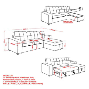 Draga Sofa with Reversible Chaise & Bed & Storage - luxury sofa for any space | Image 9 | InSTYLE Home & Rugs