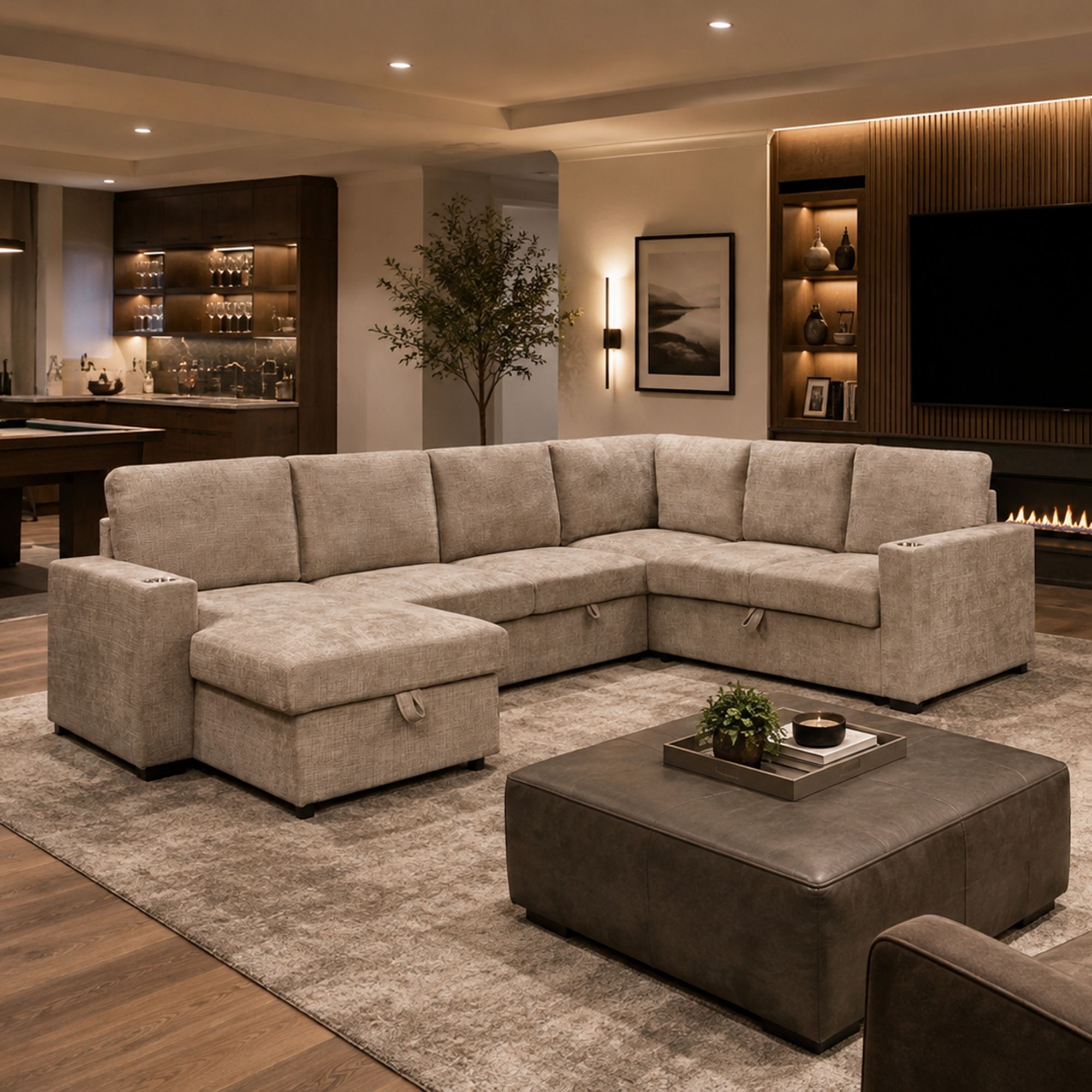 Lennox Right Sectional with Chaise & Bed & Storage - stylish bed for any bedroom | Image 2 | InSTYLE Home & Rugs