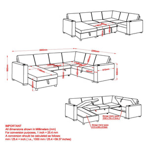 Lennox Right Sectional with Chaise & Bed & Storage - stylish bed for any bedroom | Image 9 | InSTYLE Home & Rugs