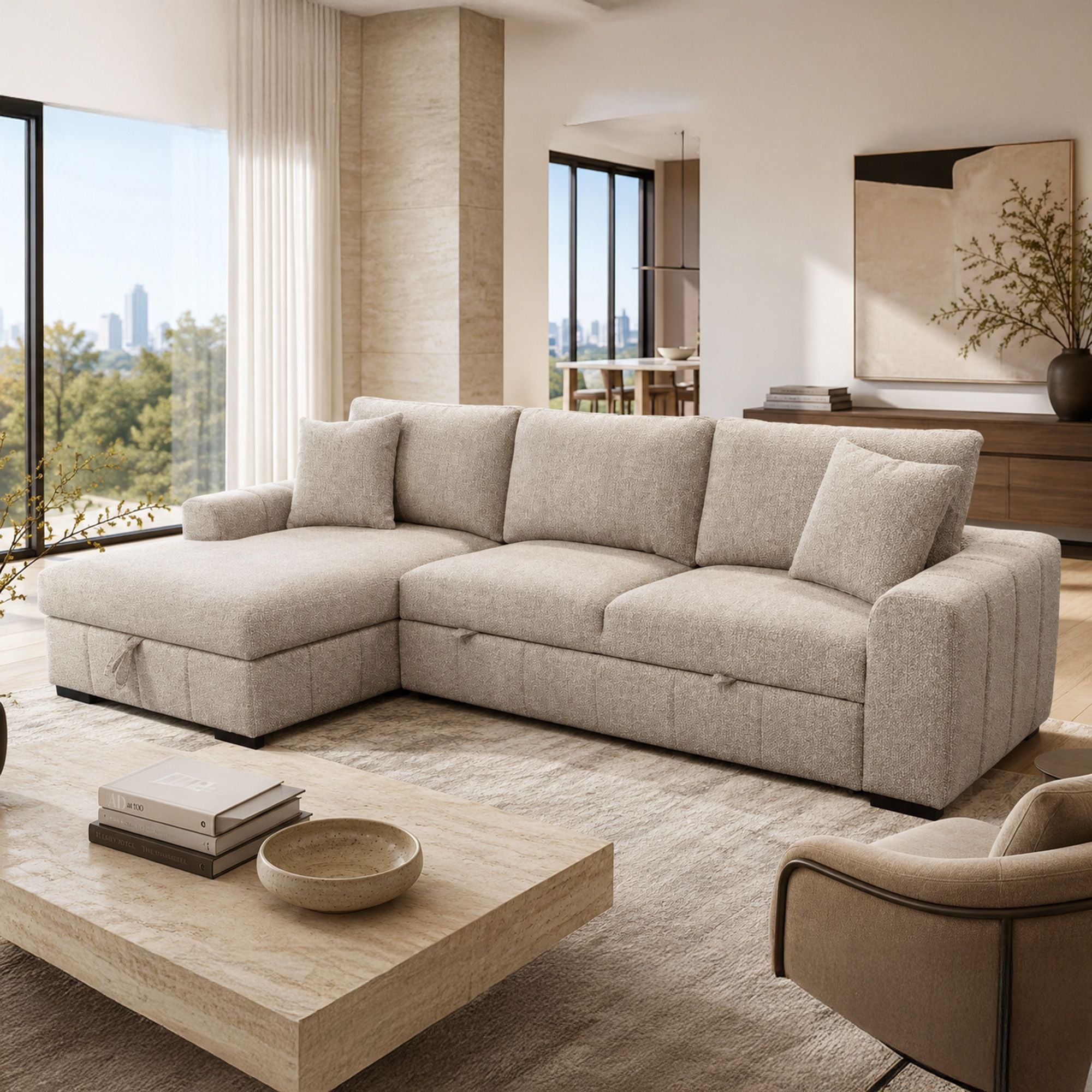 Gareth Sofa with Left Chaise & Bed & Storage - stylish seating for your home | Image 2 | InSTYLE Home & Rugs