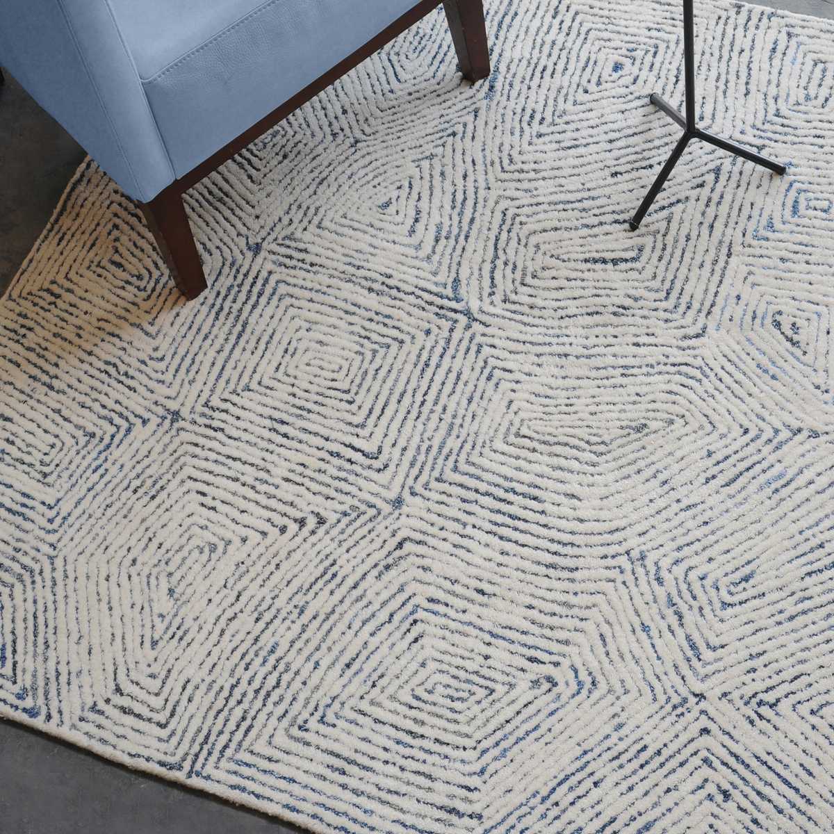 Maze, Blue 73067-8 - durable rug perfect for high-traffic areas and stylish interiors | Image 1 | InSTYLE Home & Rugs