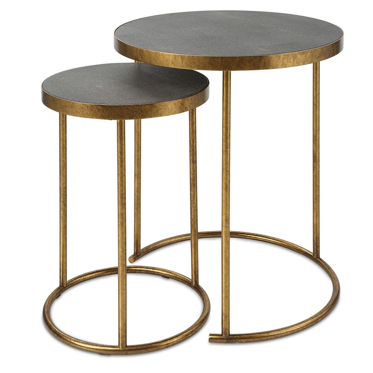 Aragon Nesting Tables, S/2, Gray - contemporary end table for sofas | Image 1 | InSTYLE Home & Rugs