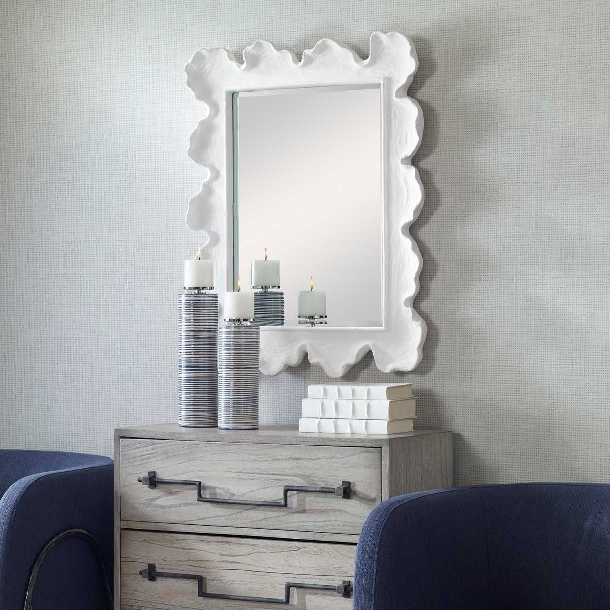 Sea Coral Mirror, White - available in various shapes, sizes, and frame styles | Image 9 | InSTYLE Home & Rugs