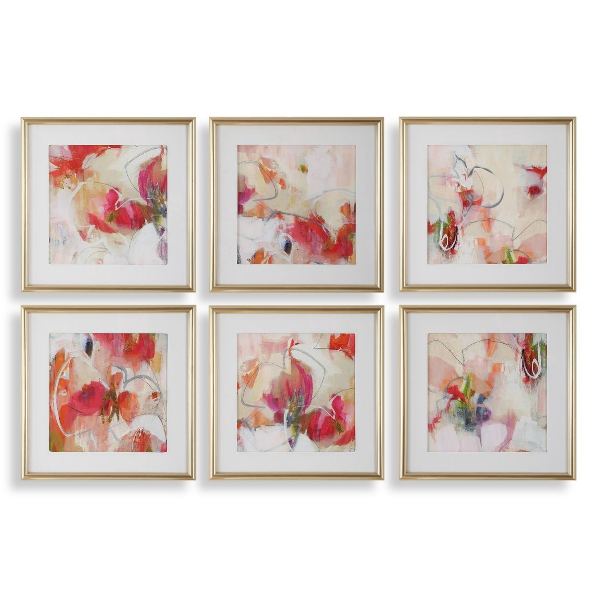Fresh Start Framed Prints, Red, S/6 - eye-catching art pieces to enhance your home design | Image 1 | InSTYLE Home & Rugs