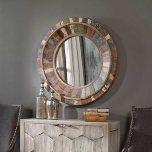 Jeremiah Round Mirror - elegant and functional accent pieces for any room | Image 2 | InSTYLE Home & Rugs