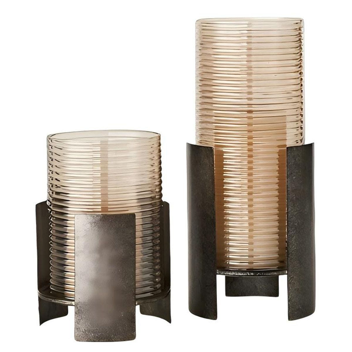 Fluted Fire Candleholders, S/2 - modern accessories for a personalized living space | Image 1 | InSTYLE Home & Rugs