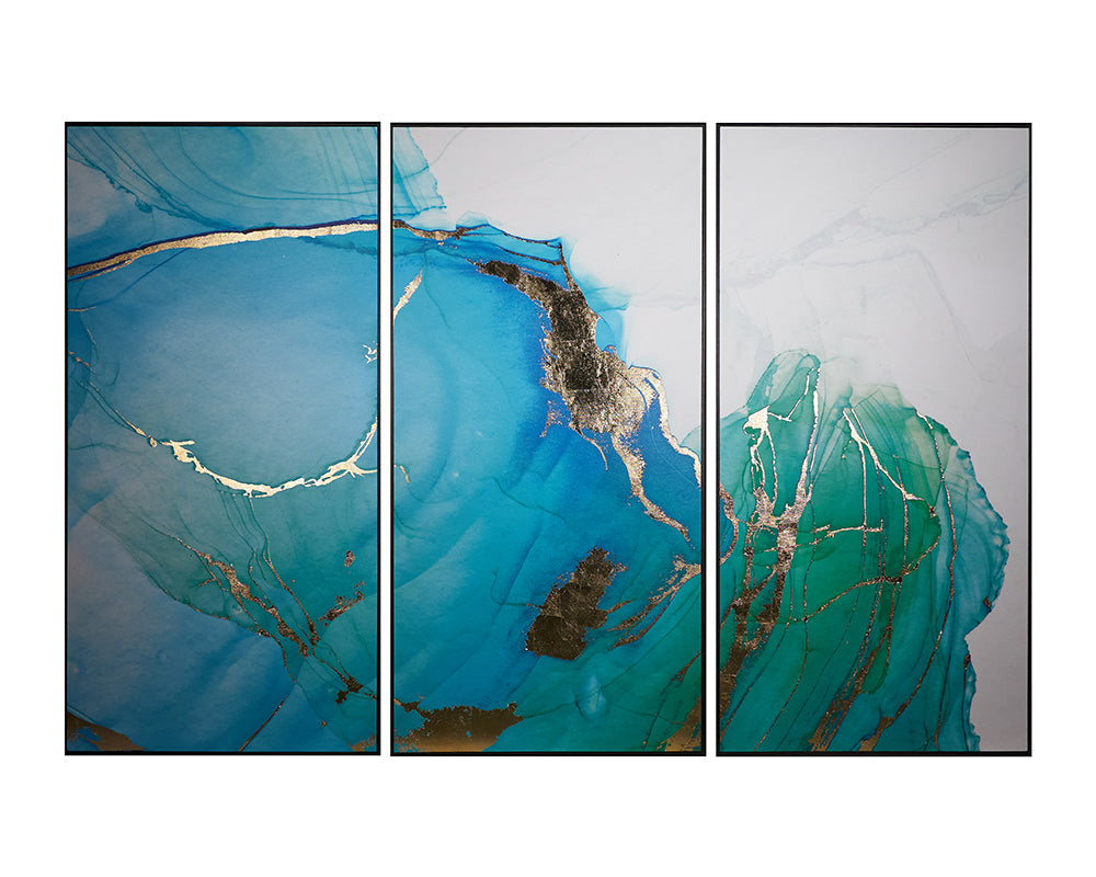 Blue Lagoon (Set Of 3) - elegant artwork for modern homes | Image 1 | InSTYLE Home & Rugs