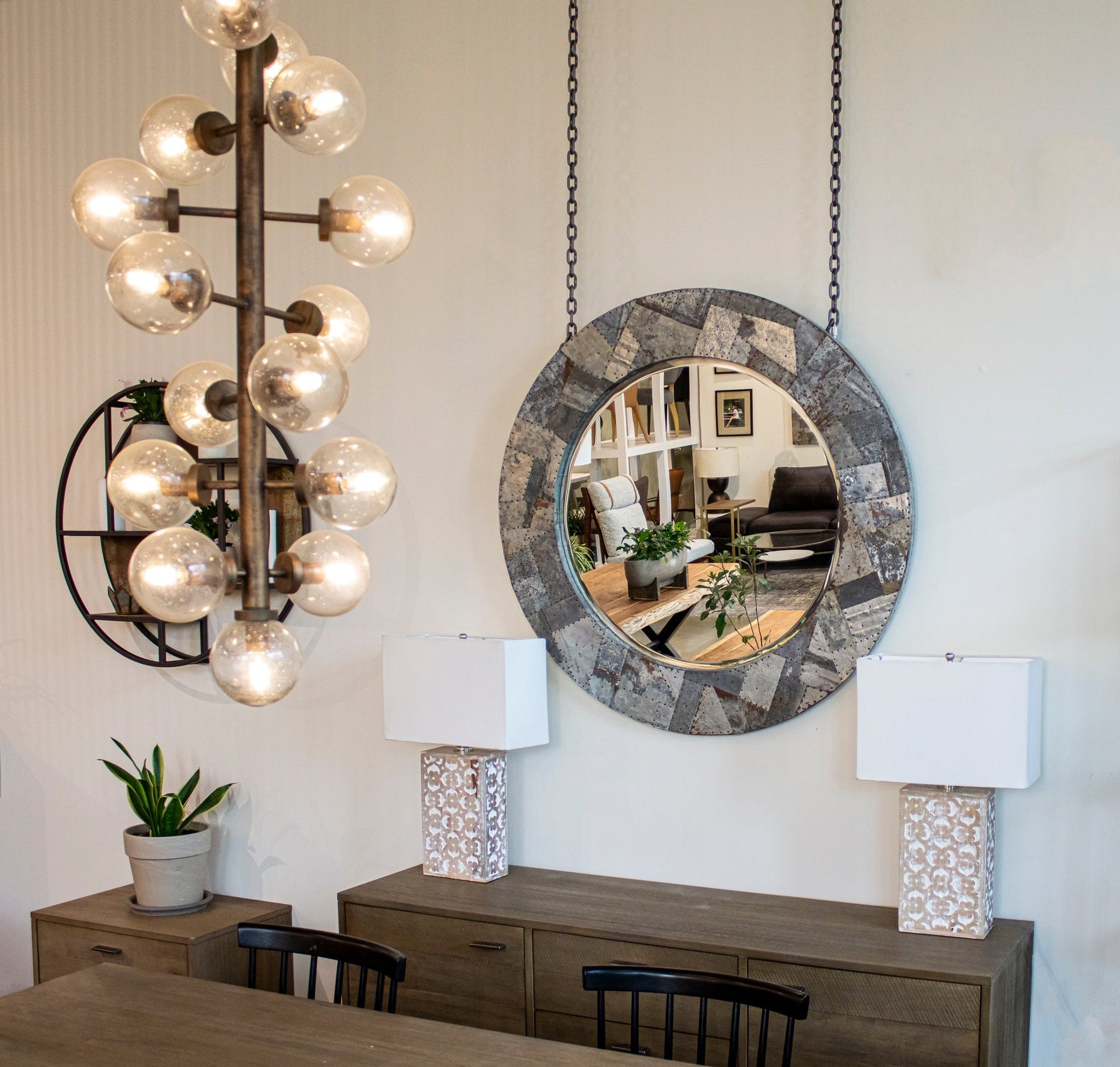 Arcadia Round Mirror 42" - full-length mirror for creating the illusion of space and light | Image 2 | InSTYLE Home & Rugs