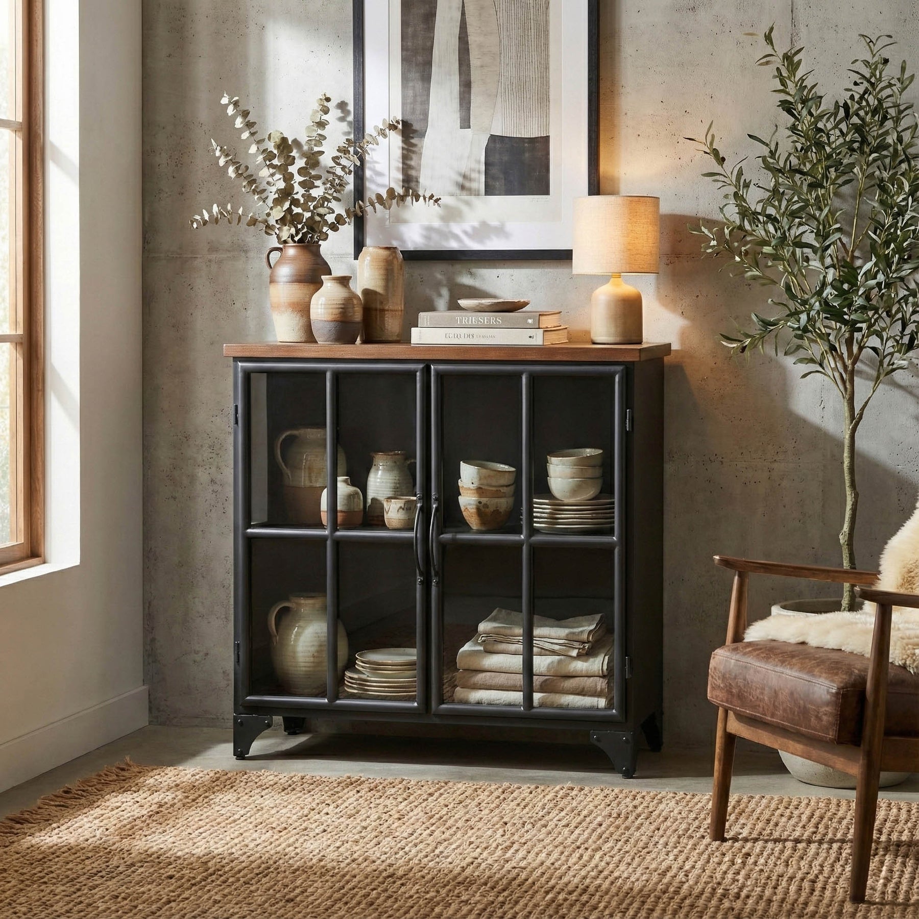 Tradition 2 Door Sideboard - sleek sideboard for storage | Image 2 | InSTYLE Home & Rugs