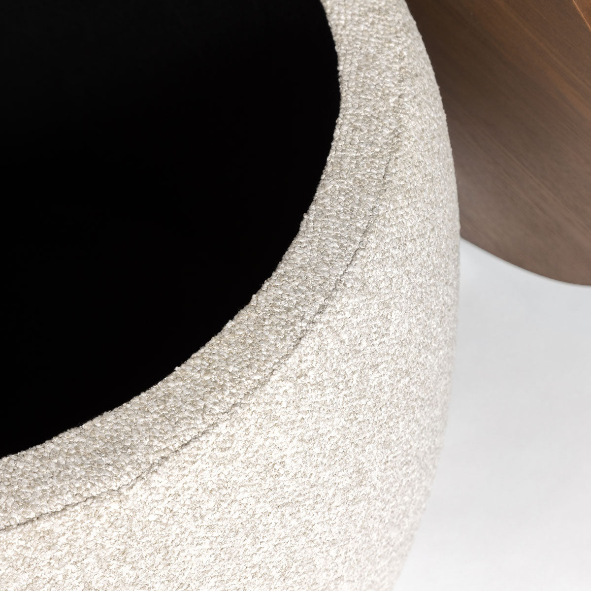 Ash Storage Ottoman — Performance Fabric with Walnut Oak Top - storage ottoman in performance fabric with a reversible oak top | Image 10 | InSTYLE Home & Rugs