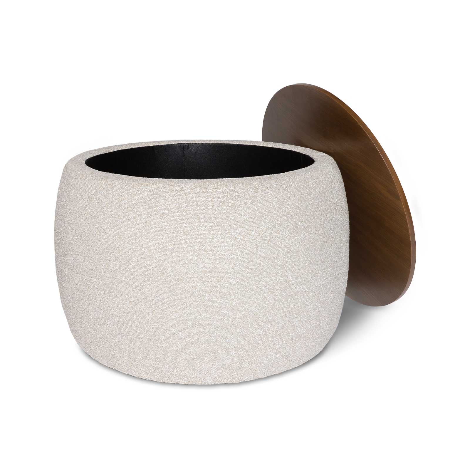 Ash Storage Ottoman — Performance Fabric with Walnut Oak Top - storage ottoman in performance fabric with a reversible oak top | Image 14 | InSTYLE Home & Rugs