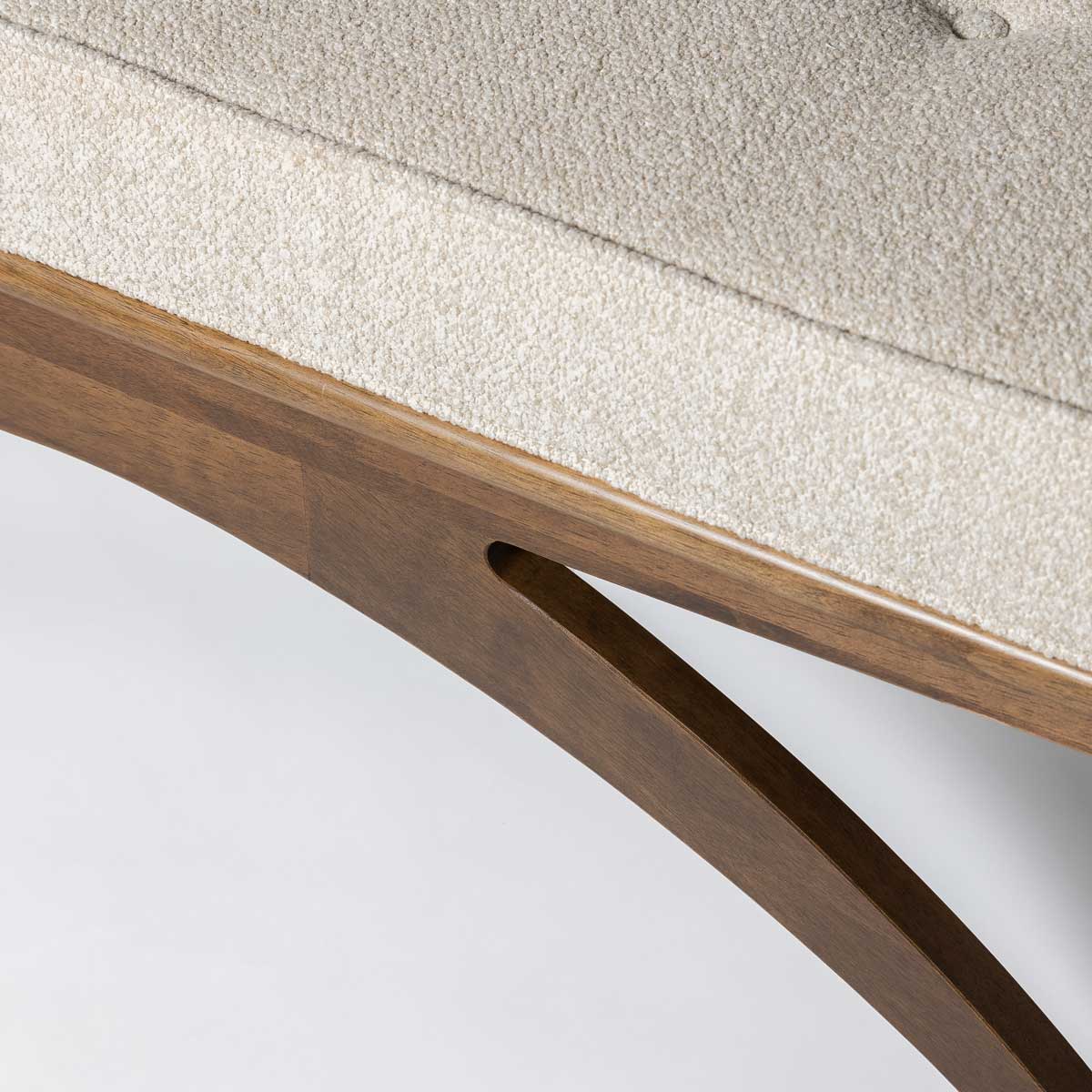 Austin Bench — Upholstered Bench with Walnut-Finish Base - upholstered bench with a warm walnut-finish wood base | Image 6 | InSTYLE Home & Rugs