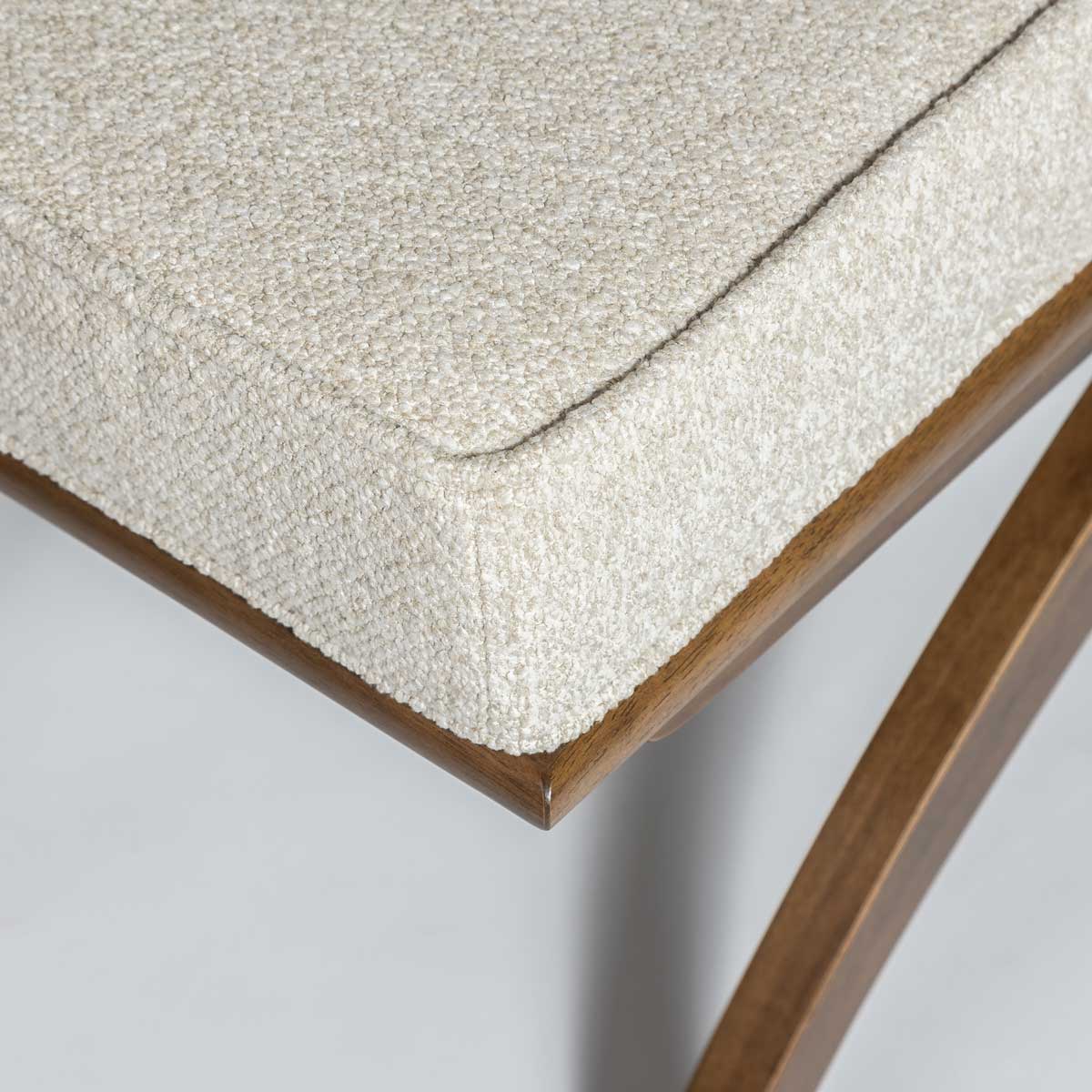 Austin Bench — Upholstered Bench with Walnut-Finish Base - upholstered bench with a warm walnut-finish wood base | Image 9 | InSTYLE Home & Rugs