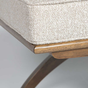 Austin Bench — Upholstered Bench with Walnut-Finish Base - upholstered bench with a warm walnut-finish wood base | Image 11 | InSTYLE Home & Rugs