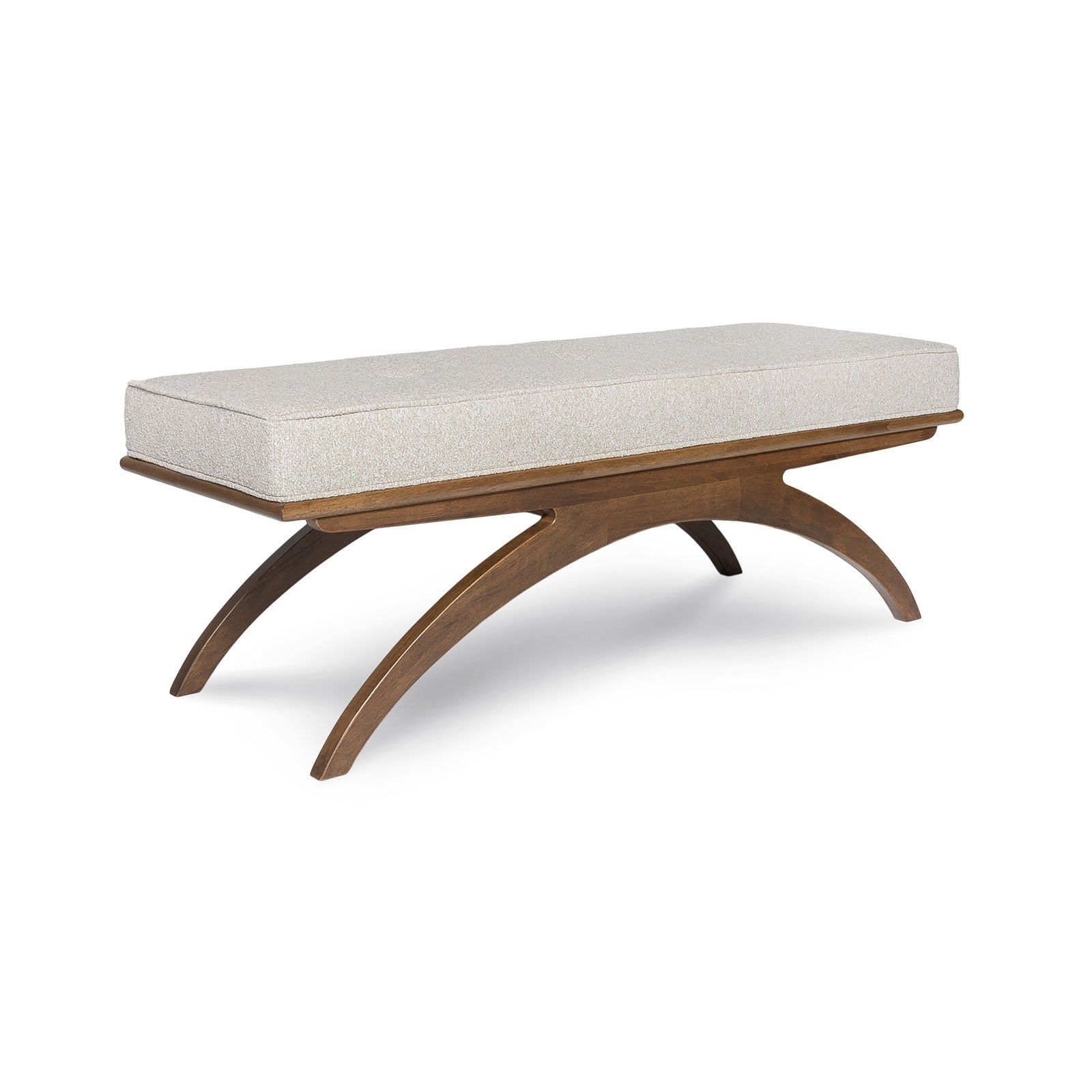 Austin Bench — Upholstered Bench with Walnut-Finish Base - upholstered bench with a warm walnut-finish wood base | Image 15 | InSTYLE Home & Rugs