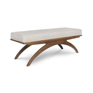 Austin Bench — Upholstered Bench with Walnut-Finish Base - upholstered bench with a warm walnut-finish wood base | Image 15 | InSTYLE Home & Rugs
