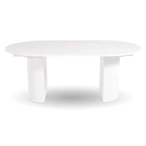 Avery Extension Dining Table — White High-Gloss Extension Table - white high-gloss extension dining table with ball-bearing leaf | Image 2 | InSTYLE Home & Rugs