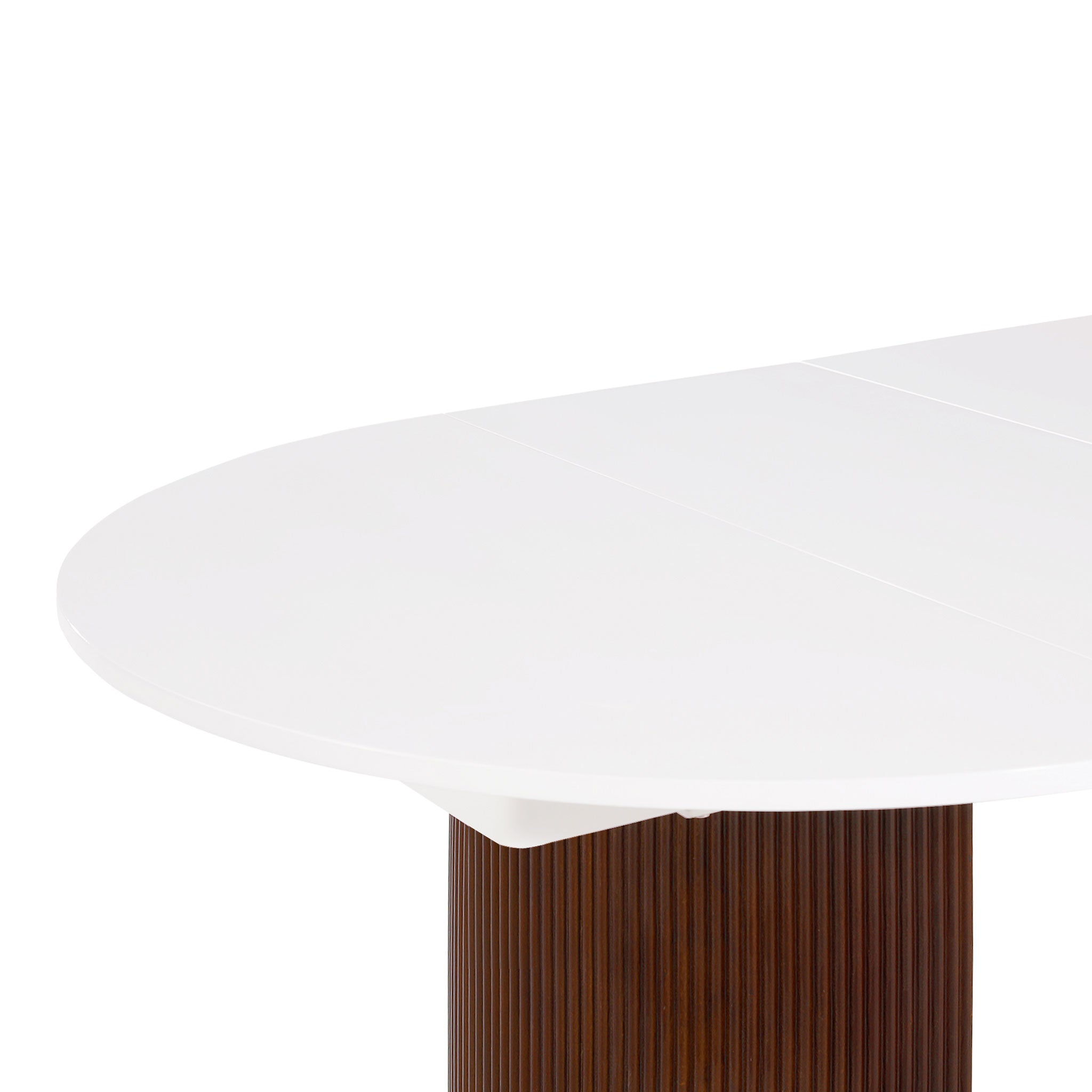Avery Extension Dining Table — White High-Gloss Extension Table - white high-gloss extension dining table with ball-bearing leaf | Image 19 | InSTYLE Home & Rugs