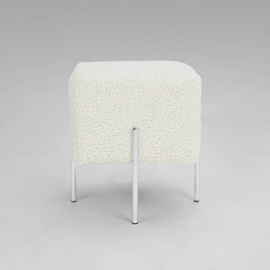 KUBE S Ottoman GY-BEN-7772 Black Velvet chrome legs - comfortable ottoman for any room | Image 2 | InSTYLE Home & Rugs