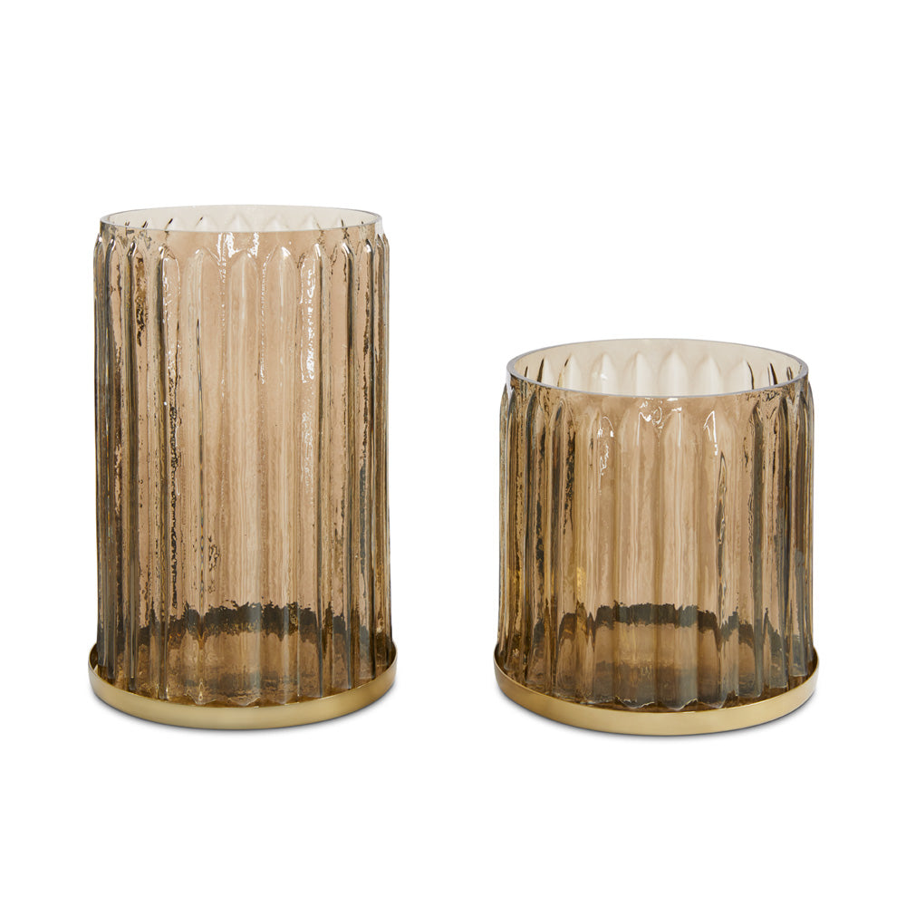 Glass Hurricanes - Gold | InSTYLE Home & Rugs