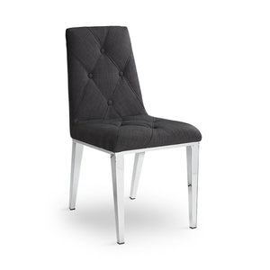 ALISON Dining Chair GY-DC-8115 NP Grey Velvet chrome legs - comfortable dining experience | Image 2 | InSTYLE Home & Rugs