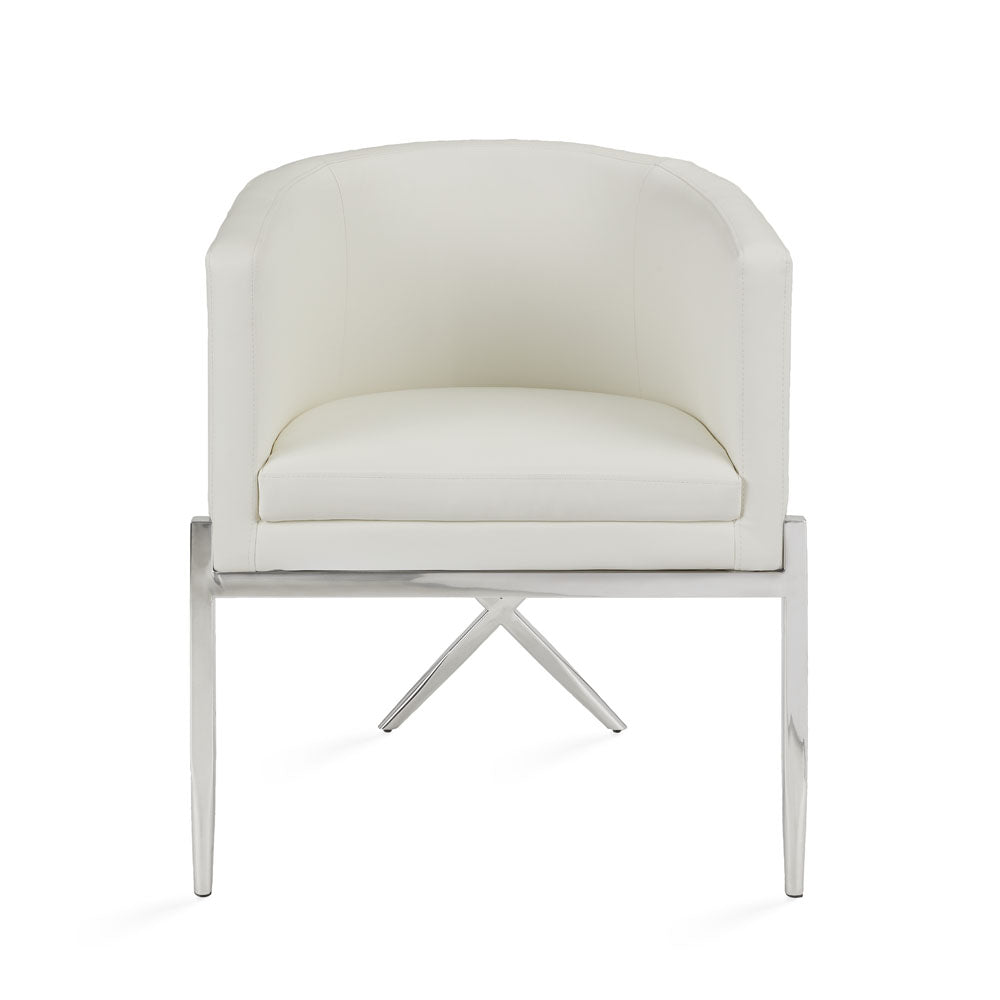 Anton Chair Aspen White Pu - modern white chair | Image 1 | InSTYLE Home & Rugs