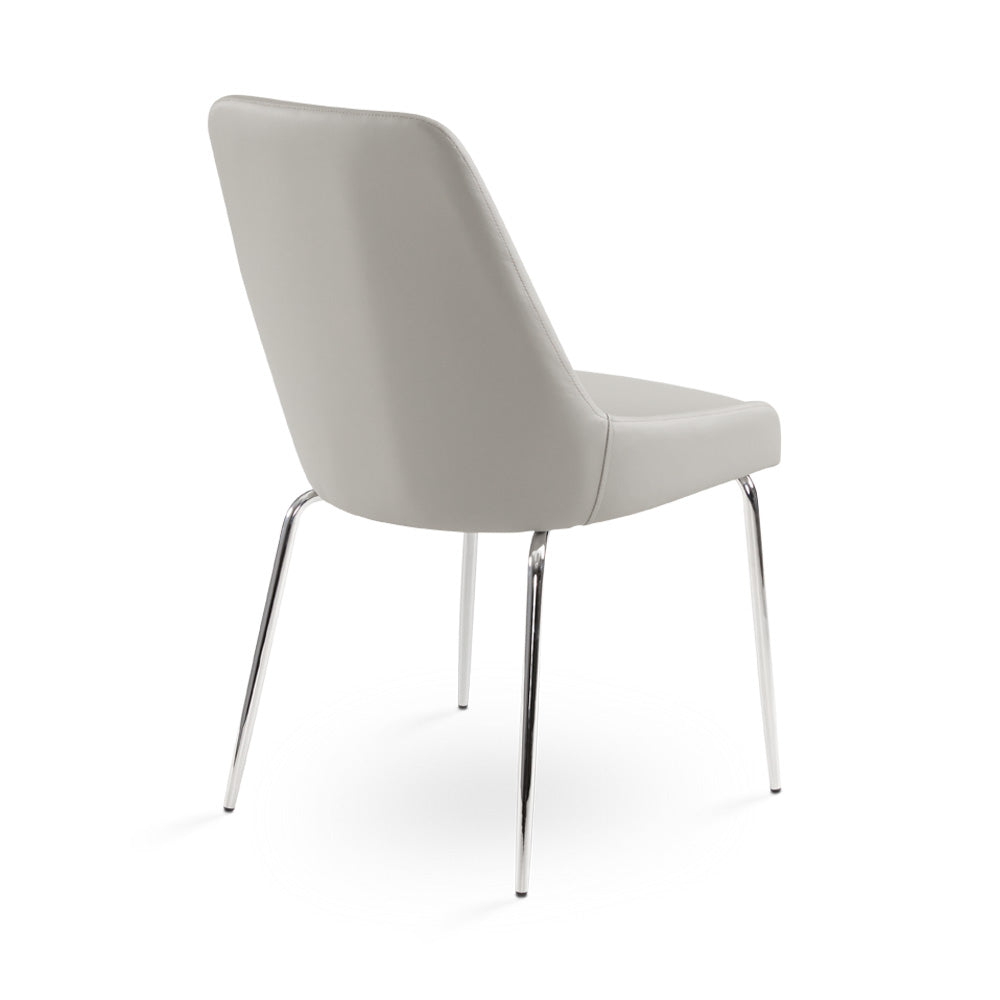 Moira Chair Grey Pu Chrome Leg | InSTYLE Home & Rugs