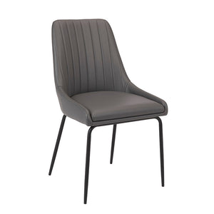 Moira Chair GY-1977 Grey Pu Black Metal Legs - stylish chairs for any table | Image 1 | InSTYLE Home & Rugs
