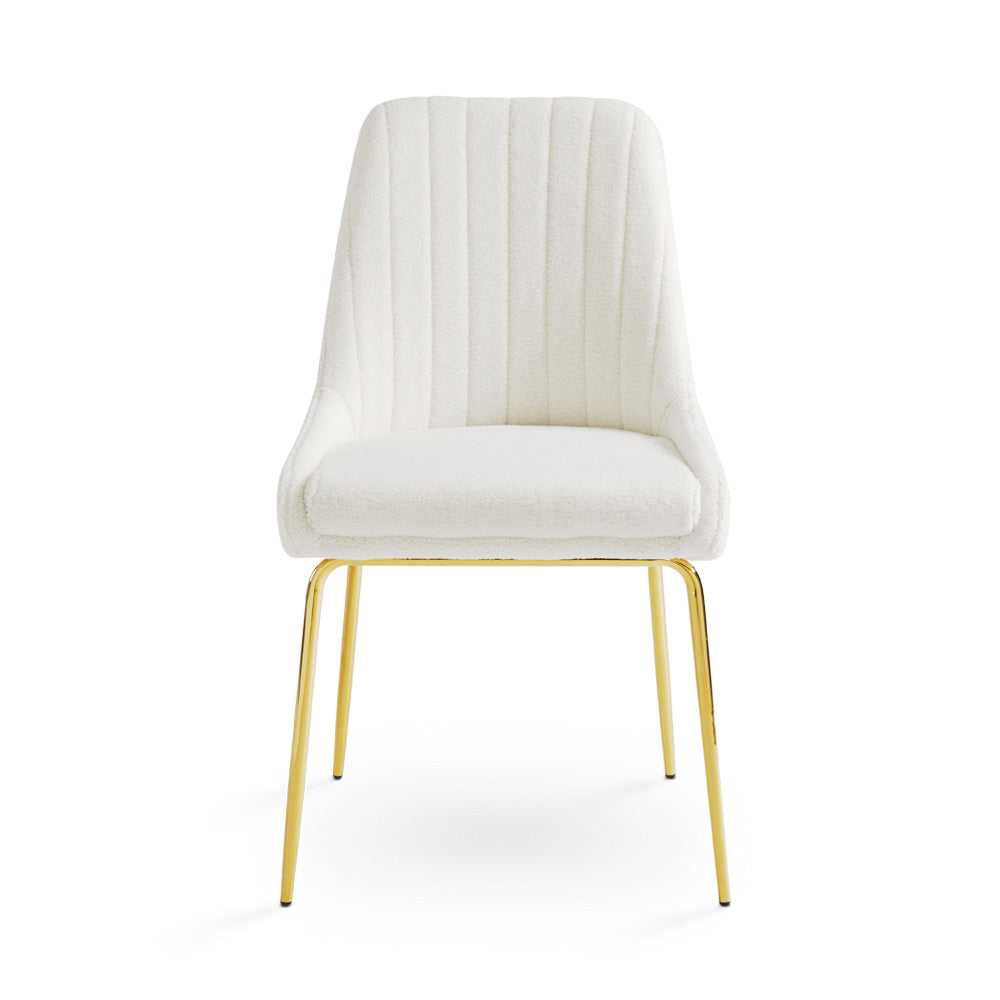 MOIRA CHAIR morgan ivory fabric GOLD POLISHED LEG | InSTYLE Home & Rugs